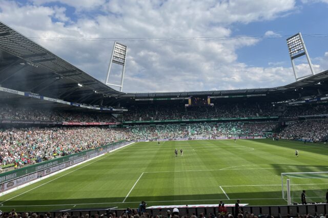 The Weser Stadium during a Bundesliga match between Werder Bremen and VfB Stuttg